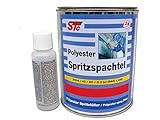 STC 1,5 kg Set 2K Polyester Spritzspachtel grau inkl. Härter Spritzfü