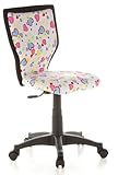 hjh OFFICE 670070 Kinder- und Jugenddrehstuhl KIDDY LUX Stoff Blumen & Herzen Kinder-Bürostuhl, Rückenlehne erg