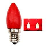 Tickas Kerzenlampe,E12 Leuchtdioden-Kerzenlampe 1,5 W rote Glasabdeckung Rote Glühbirne Buddha Red Lotus God Lampe 4 Leuchtdioden SMD2835 Licht (220 V)