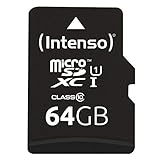 Intenso Micro SDXC 64GB Class 10 Speicherkarte inkl. SD-Adapter (UHS-I)