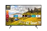 Telefunken XU43K521 43 Zoll Fernseher (Smart TV inkl. Prime Video / Netflix / YouTube, 4K UHD, HDR, HD+), Schw