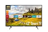 Telefunken XU43K521 43 Zoll Fernseher (Smart TV inkl. Prime Video / Netflix / YouTube, 4K UHD, HDR, HD+), Schw