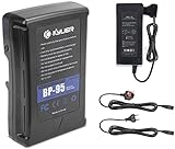 K KYUER 95Wh 6600mAh BP-95 V-Mount V-Lock Camera Akku Battery and Adapter für Sony Camcorder Video Camera BMCC ARRI Canon EOS AJA CION Blackmagic URSA Cine Alta USB Output D-Tap LED Panel BP-L60A 800S