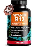 Vitamin B12 Lutschtabletten 240x mit 1000µg (mcg) aktives Methylcobalamin - Kirsche-Geschmack - vegan & hochdosiert - vegane Tabletten zum Lutschen - Ohne Zuckerzusatz - mit Xylit gesüßt - ProF