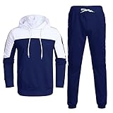 Herren Jogginganzug Baumwolle Winter Trainingsanzug Herren Lang Sportanzug Jungen Farbabstimmung Trainingsanzug Tracksuit Set für Männer,Jogginghose Herren Fashion Sportswear Hausanzug mit Kordelzug