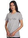 Tommy Hilfiger Damen Heritage Crew Neck Graphic Tee T-Shirt, Grau (Light Grey Htr 039), Small (Herstellergröße: S)