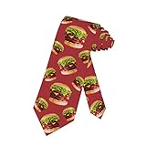 SARA NELL Burger Herren Krawatte Hamburger Wein Krawatte, Fun Print Woven Slim Neck Krawatten für M