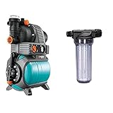 Gardena Comfort Hauswasserwerk 5000/5 eco: Hauswasserpumpe mit Trockenlaufsicherung und Rückschlagventil, Fördermenge 4500 l/h & Pumpen-Vorfilter für Wasserdurchfluss bis 6000 l/