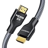 8K HDMI 2.1 Kabel 2M, ARISKEEN Ultra HD 48Gbps High Speed Nylon Geflochtenes HDMI Kabel, Unterstützt 8K@60HZ, 4K@120Hz, Kompatibel mit TV Xbox One PS4 PS5 Switch Monitor Blu-ray Soundbar DVD Laptop