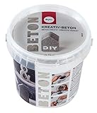 Rayher 34152000 Kreativ-Beton, Eimer 1 kg, hellgrau, Bastelbeton, Beton zum Basteln, Beton zum Gießen, Betonpulver zum Gießen, staubarm, gebrauchsfertig, mit Wasser anrü