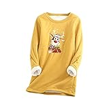 Weihnachtspullover Damen, Dasongff Teenager Mädchen Weihnachten Langarm Pullover Tshirt, Rudolph Rentier Elch Drucken Sweatshirt Pulli Fleece Langarmshirt Herbst Winter Oberteil Bluse Top