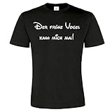 Myfashionist T-Shirts Bedruckt - Der frühe Vogel kann Mich mal - Damen Herren T-Shirt Rundhals 100% Baumwolle Print-Shirt (L, Herren ➤ Schwarz)