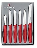 Victorinox 6-teiliges Küchenmesser-Set für Gemüse (Sparschäler, Gemüsemesser, Spülmaschinengeeignet)