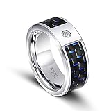 KEECARLY Smart-NFC-Finger-Ring Wasserdicht NFC Blau Titan Stahl Smart-Ring for Männer Smart-Ring Multifunktions (Color : Size 11)