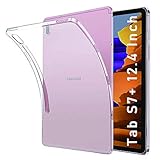 NUPO Hülle für Samsung Galaxy Tab S7 Plus 12,4 Zoll 2020, Ultra Slim Translucent Soft TPU Silikon Tablet Crystal Durchsichtige Schutzhülle Case für Galaxy Tab S7+ SM-T970/T975/T976 (Matt weiß)