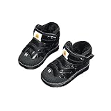 SGCDKSP Kinderschnee-Stiefel dicken Baumwollschuhe für Jungen und Mädchen wasserdichte und warme Baumwollschuhe,Schwarz,28y