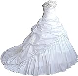 FairOnly M045 Liebsten TAFT Hochzeitskleid Brautkleider (XXL, Weiß)