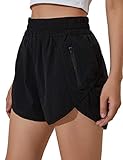 BMJL Damen Shorts Sport Laufshorts Sporthosen Yoga Shorts Hoch Taillierte Schnell Trocknende Sportshorts mit Taschen für Fitness, Laufen, Yoga, Wandern, Gy