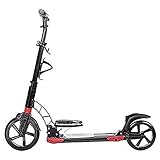 Kinderroller Tretroller Kickscooter Scooter Bars, Erwachsene Scooter, Scooter Räder, Kick Tragbare Erwachsener City mit Handgriff-Stab und Flaschenhalter, Klappstoßdämpfender Teens Pu-Rad-Tritt, 100Kg