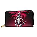 XCNGG Anime Grey Raven Pfund; ordm; PUNISHING Echtes Leder Geldbörse Reißverschluss Damenmode Wristlet Geldbörsen Tasche Telefon Kredit Multi Kartenhalter Clutch Organizer Lange Damen Rindsleder G