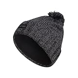 adidas Men's Recon 2 Ballie Pom Beanie, Black - Onix Grey Twist/Black/Onix Grey, One S