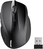 TECKNET Kabellose Maus, Pro 2.4G 2600 DPI Wireless Maus 6 Tasten mit Nano Empfänger, 24 Monate Batterielaufzeit, 5 Einstellbare DPI-Pegel für PC Laptop iMac MacBook Microsoft Pro, Office H