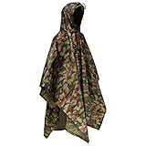 Euyecety Regenponcho Damen und Herren, Wasserdicht Regenjacken Regencape Unisex, Regenponcho Fahrrad Poncho 3 in 1 Multifunktionaler Regenmantel für Jagd, Picknick im Freien, Trekking, Camping, Ang