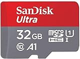SanDisk Ultra 32GB microSDHC Speicherkarte + SD-Adapter mit A1 App-Leistung bis zu 98 MB/s, Klasse 10, U1
