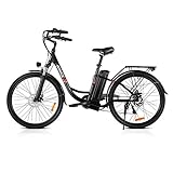 VIVI Ebike 26 Zoll Elektrofahrrad Damen, 250W Pedelec Citybike-mit 36V 8Ah Lithium-Ionen-Akku 7 Gang Fahrrad für Erw