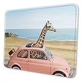 Gaming Mouse Pad Giraffe im Auto Modernes Reisemaus Pad / Mousepad Rutschfeste Gummimatte Mausmatte für Büro / Computer / Laptop