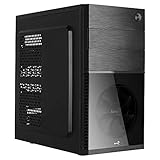 Aerocool CS105BK Computergehäuse, Micro ATX und Mini-ITX, Frontlüfter, Schw