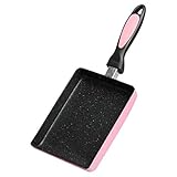 Coltsfoot Tamagoyaki Pan Japanische Omelett Pfanne, Quadratische Eier Pfanne mit Antihaft Beschichtung Zur Herstellung Von Omeletts oder Crepes (Rosa)