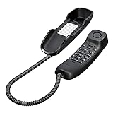 Gigaset DA210 - Schnurgebundenes Telefon mit elastischem Kabel - Platz für 10 Kurzwahleinträge - Wahlwiederholung - hörgerätekompatibel - einstellbare Tonrufmelodie und Lautstärke,