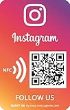 1x Aufkleber Instagram mit QR | 1 Klick Tracking | QR wiederverwendbar | Premium-Materialien | Soziale Medien | Installation an Wand, Theke, Geschäftsfenster oder G