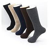 CHYSP Männer einfarbig große Business Harajuku Winter Reine Baumwolle lässig Lange Schwarze socken (Color : A, Size : 42-48)