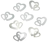 100 Stk Deko Doppel Herzen silber Streuteile Scrapbooking Tischdeko Streudeko H