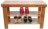 YOUFUDE Schuhregal, Schuhregal, 3 Ebenen, Bambus, Schuhbank, Organizer, Schuhregal, ideal für Wohnzimmer, Korridor, Schuhbox