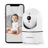 Winees Baby Kamera, 1080P WLAN Überwachungskamera Innen ip Haustier Kamera mit Zwei-Wege-Audio und Nachtsicht, uberwachungskamera Uterstützt Bewegungserkennung, App Kontrolle mit Alexa, Google H