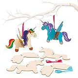 Baker Ross AT312 3D Einhorn-Set aus Holz (6 Stück) – Kunst und Handwerk fü