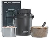 Kengis Thermobehälter Für Essen, Warme Speißen, EIS | 950ml Thermo Lunchbox Für Suppe | Warmhaltebehälter aus österreichisch Edelstahl | Isolierbehälter | Speisegefäß (Grau,950ml)