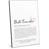 ARTFAVES® Holzbild - Worterklärung / Definition: Beste Freundin | schwarz-weiss Deko Wandbild als Geschenk | Holzschild mit Spruch zum Thema Freundschaft / Lieb