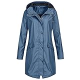 Orgrul Regenjacke Damen, 100% Wasserdicht, Atmungsaktiv Regenmantel Travel Regen Poncho Regen Zubehör für Damen Herren Regenbekleidung Regencape für Wandern Radfahren Camping Reisen 236E (XXL, Blau)