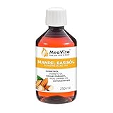 MeaVita Mandelöl Basisöl, 1er Pack (1 x 250 ml) vegan, gentechnikfrei, ideal zur Haut- und Haarpflege, für Aromatherapie & als Basisöl für Massageöle oder Naturkosmetik