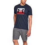 Under Armour UA BOXED SPORTSTYLE, atmungsaktives Sportshirt, schnelltrocknendes Funktionsshirt mit loser Passform Herren, Blau (Academy / Red) , M