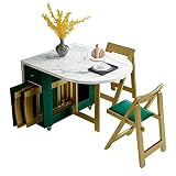 DGHXZ Esstisch-Set Küchentisch mit 4 Stühlen Kompaktes Küchentisch-Set Tisch und Stühle ESS-Falt Zusammenklappbar Platzsparend Esszimmer-Tisch-Set Esszimmermöb