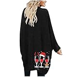 Eaylis Langarm Weihnachtsstrickjacke Damen Cardigan Strickmantel Strickjacke Sweater Elegant Manschette Sweatshirt Langen Mantel Tops Outwear Casual Pulli Sweater Jacke Offen Pulllover Herbst W