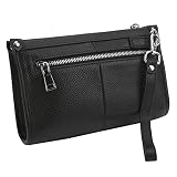Business Wallet Bag, Smart Fingerprint Handtasche Kapazitiver Drei-in-Eins-Diebstahlschutz mit Ladeanschluss für Herrenkarte für Handy