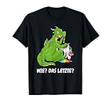 lustiger Drachen Shirt das letzte Drache frisst Einhorn T-S