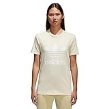 adidas Damen Trefoil Tee T-Shirt, Beige (Missun/White), D38