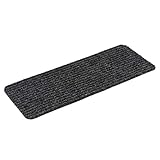 Kettelservice-Metzker Stufenmatte Treppenteppich Tulus Rechteckig Aufleger selbstklebend 60x25cm Anthrazit 18 Stück